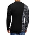 thumbnail image 4 of Men Color Patchowork Slim Sweater Casual Pullovers, 4 of 5