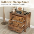 thumbnail image 5 of DORTALA Dresser for Bedroom with 3 Drawers, Chest of Drawers with Metal Knobs, Bedside Table Storage Tower Organizer for Bedroom, Entryway, Nursery, 28.5" x 18" x 26" (Rustic Brown), 5 of 14
