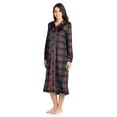 thumbnail image 2 of Ashford & Brooks Women's Long Zip Up Mink Fleece Lounger Robe - Black Stewart Plaid - Medium, 2 of 2