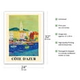 thumbnail image 2 of Côte d'Azur (French Riviera) - Saint Tropez Port - French National Railway - Vintage Railroad Travel Poster by Roger Bezombes c.1966 - Fine Art Matte Paper Print (Unframed) 24x32in, 2 of 4