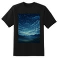 thumbnail image 2 of Plus Size Shirt for Women Black Tops for Women Short Sleeves Shirt for Women Starry Sky T Shirt Crewneck Shirt for Women XL, 2 of 5
