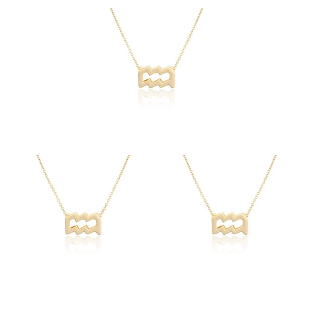 Qarigey Ins Doce Signo del zodiaco Amistad Collar Ins Joyería Cadena Colgante a prueba de herrumbre Accesorio de moda Acuario oro Type1 NO1