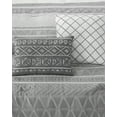 thumbnail image 4 of Lanco 100% Cotton King Size Comforter Set, 6 Piece, Color Grey, Geometric Jacquard Bedding Set, Matching Bedskirt, Pillows & Shams, 4 of 7