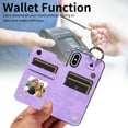 thumbnail image 4 of Nalacover for iPhone XS Max Wallet Case with Card Slots & Metal Finger Ring, Durable PU Leather Back Double Magnetic Botton Flip Kickstand Purse Shockproof Phone Case,Purple, 4 of 9