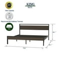 thumbnail image 2 of Llinc Store King Size Metal Bed Frame Black with Walnut wood Headboard&Footboard Metal King Bed Frame with Headboard, 2 of 7