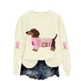 thumbnail image 5 of Jindong Women's Dog Ribbon Breast Cancer Awareness Print Sweatshirt, 5 of 5