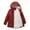 Red, variant on Women's Long Sleeve Wool-neck Coat Drawstring Thickened Zipper Jackets Winter Hooded Cotton-padded Jacket with Zipper Pockets Women's Winter Coats