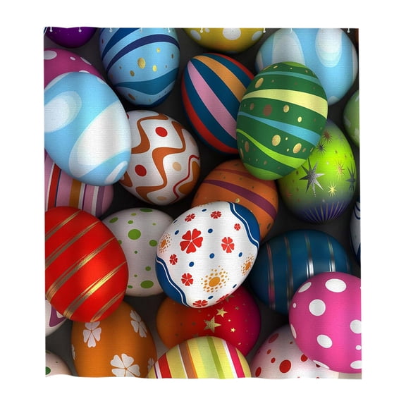 Lilixerw Easter Cute Egg Shower Curtain with 12 Hooks,Spring Shower Curtain,Easter Home Bath Hanging Decor,Cloth Fabric Bathroom Decor,47.24x70.87 in,Multicolor