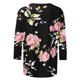 thumbnail image 4 of Blusas para Mujeres Casual 3/4 Manga Cuello Redondo Impreso Suelto, Top para Primavera Verano Diario Y Otoño, 4 of 5