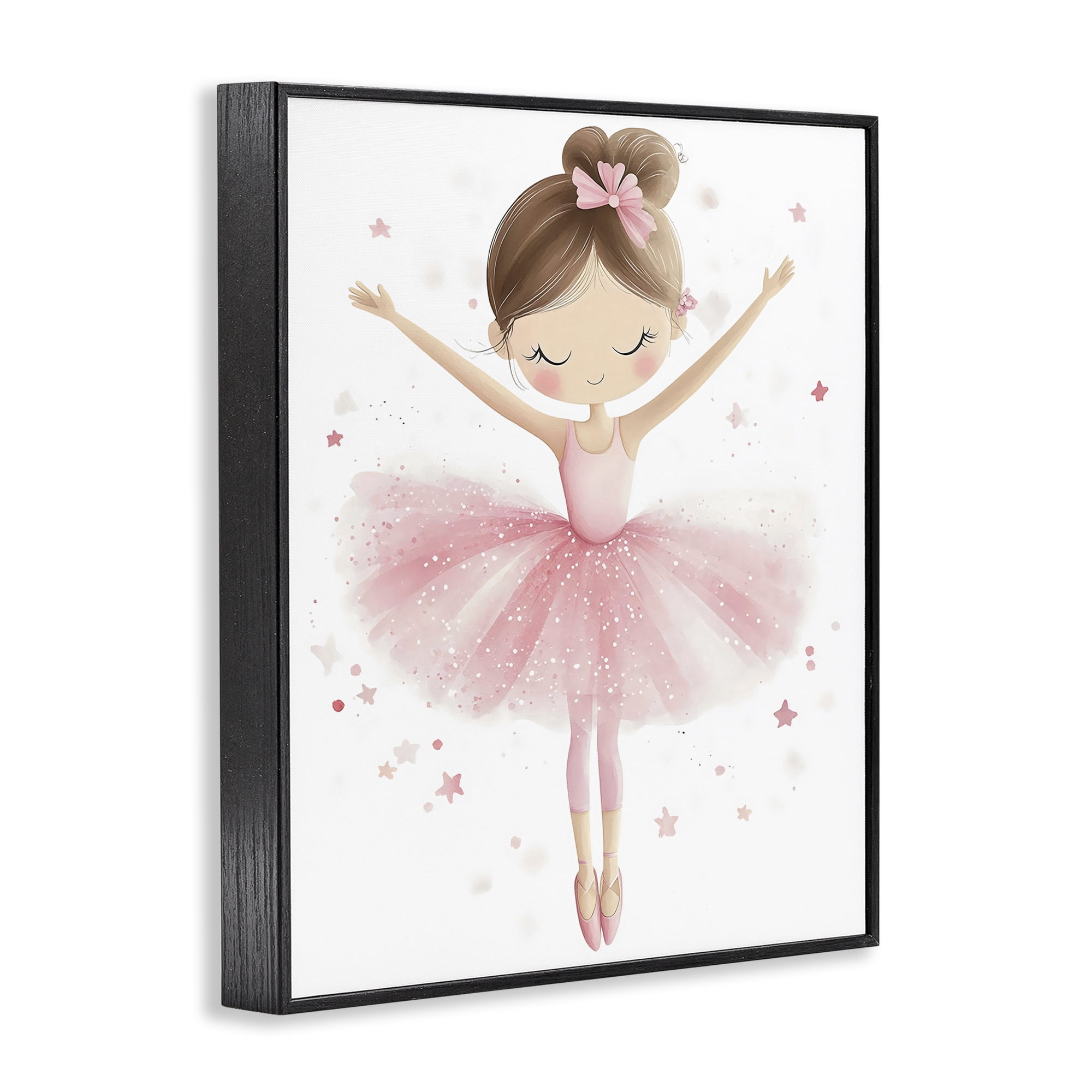 Stupell Industries Graceful Ballerina Pose Black Framed Giclee Art, design by Creative Studio