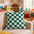 thumbnail image 6 of 18 X 18 Inch Square Checkered Sherpa Throw Pillow Soft Plush Fluffy Decorative Accent Pillow For Couch Sofa Bed Living Room And Home Decor, 6 of 6