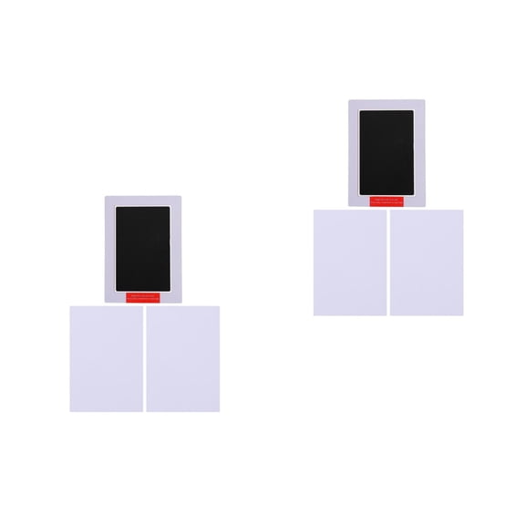 Masteelf 2 Sets Baby Handprint and Footprint Kit with Safe Inkless Black Ink Pads for Newborn Keepsake and Pet Paw Print Memory