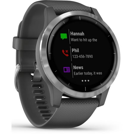 Restored Garmin vivoactive 4 Shadow Gray with Silver Hardware Multisport GPS Watch (Refurbished)