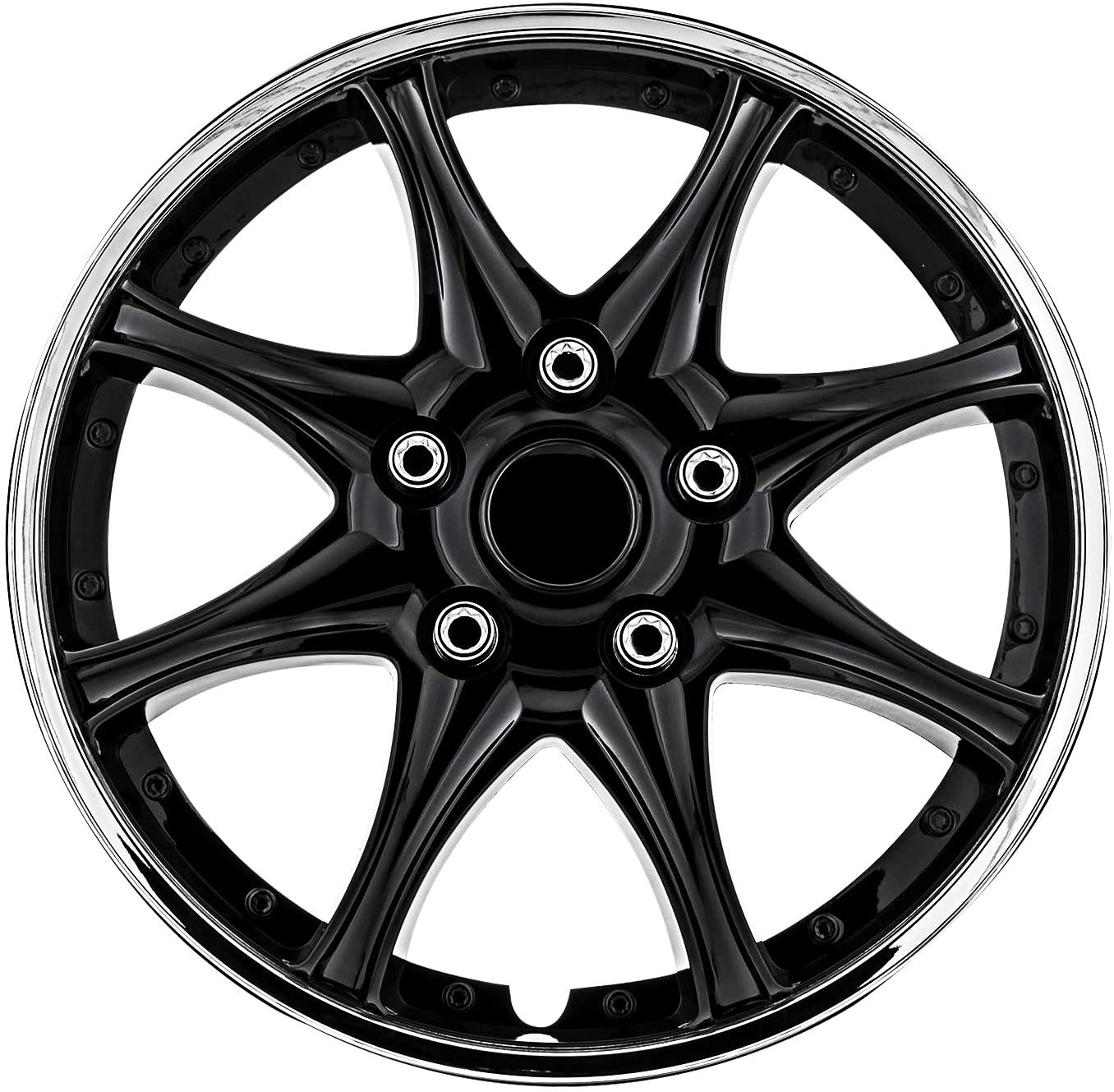 Pilot Automotive 16" Formula Wheel Covers Universal Hubcaps Matte Black