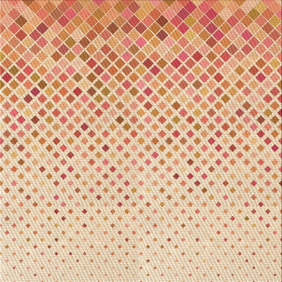 Ahgly Company Indoor Square Patterned Bright Orange Area Rugs, 8' Square
