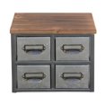 thumbnail image 1 of Cheungs 4627 Short Galvanized 4 Drawer Vertical Organizer with Label Scoop Handle - Metal Frame & Wood Top, 1 of 1