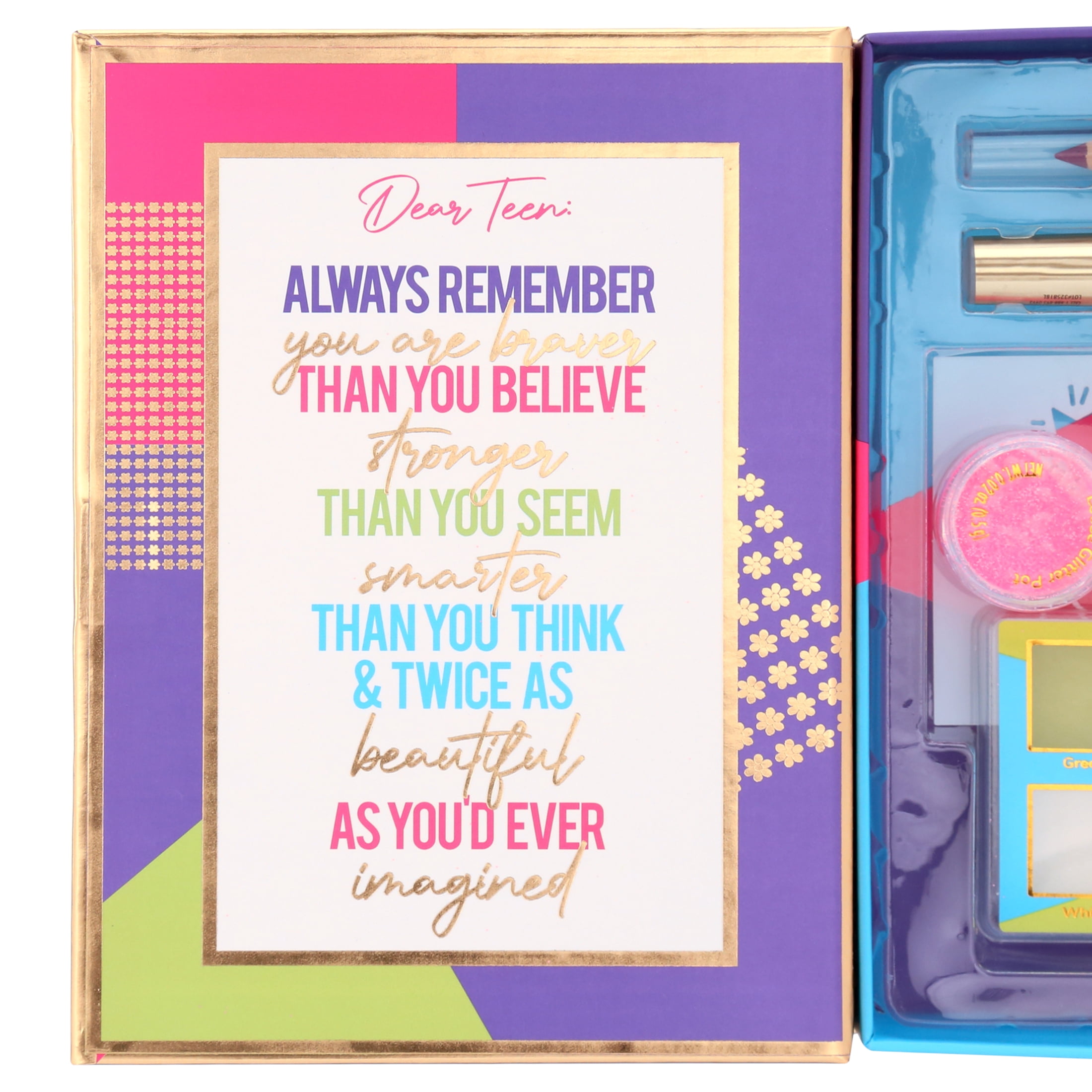 Taste Beauty Power Line- Make-up kit, includes stencil, powder set, brush, lip gloss, eye pencil, and loose glitter pot