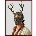 thumbnail image 3 of Antler Halloween Mask with Detachable Hornsfor Halloween Party Cosplay Costume Reindeer Deer Head Masquerade Full Face for Party Carnivals, 3 of 9