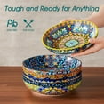 thumbnail image 2 of Malacasa Pasta Bowls, Ceramic Salad Bowls Set of 6, 42 oz Large Corlorful Serving Bowls for Kitchen, Dishwasher Microwave Safe Soup Bowls Set, Pasta Plates, 2 of 13