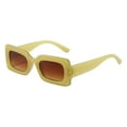 thumbnail image 3 of Gafas de sol rectangulares Yinane UV400 para mujer y hombre Amarillo marron, 3 of 8