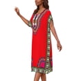 thumbnail image 4 of African Print Kaftan Dress Tunic, Long Maxi Plus Size Polyester Gown for Beach, Party, or Casual Wear, Women’s Kimono Nightdress, 4 of 4