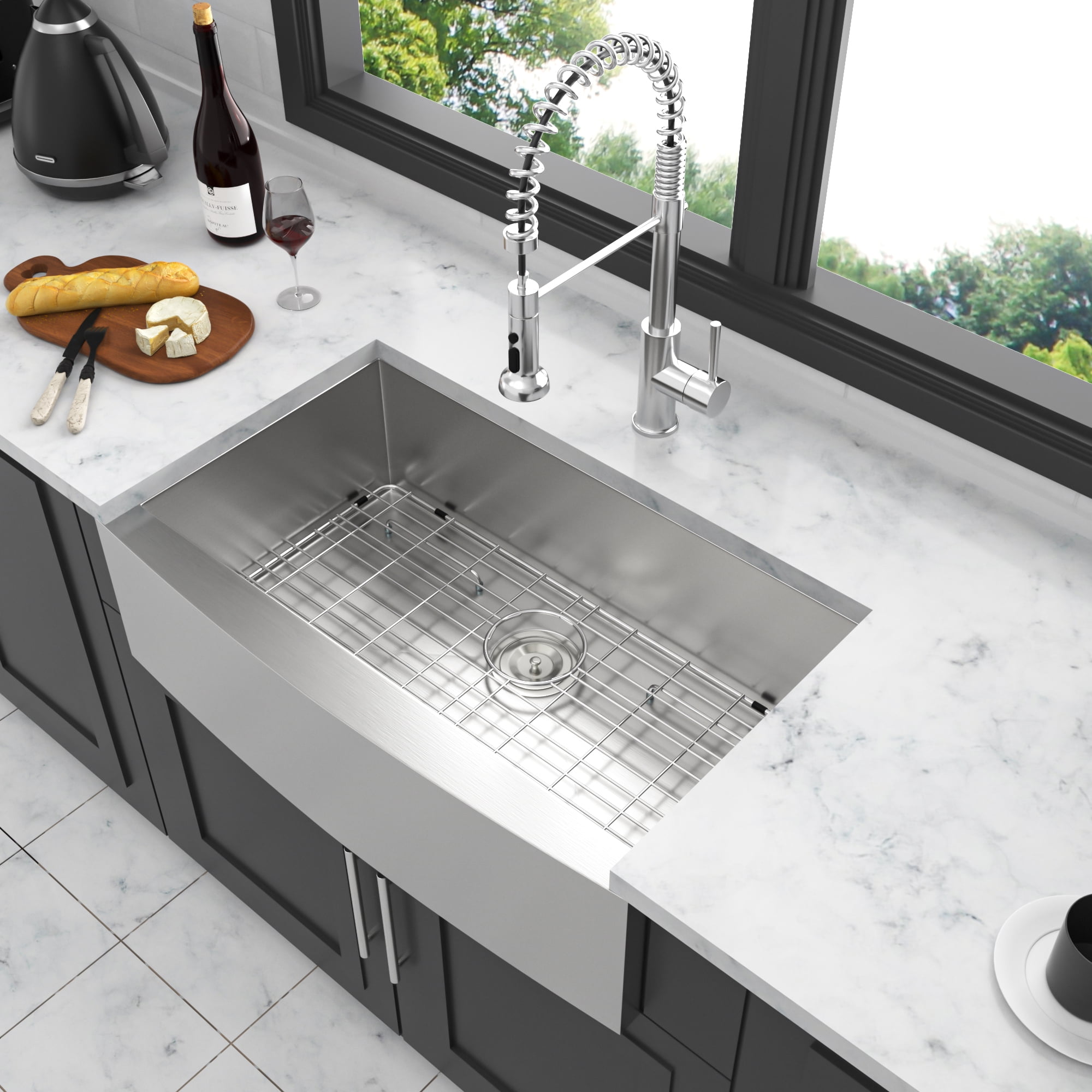 30 Farmhouse Sink 30 Inch Kitchen Sink Stainless Steel 18 gauge Apron