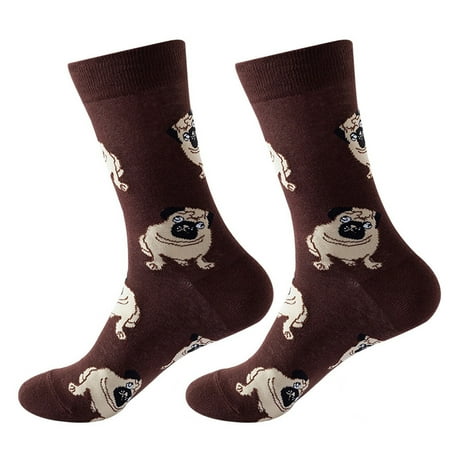 

QYZEU Slipper Socks Boys Left Right Socks Women Autumn And Winter Dog Printed Medium Stockings Socks