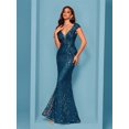 thumbnail image 4 of Lucyinlove elegante vestido de noche champán para mujer largo 2025 sirena de lujo Formal lentejuelas graduación boda fiesta cóctel vestidos, 4 of 5