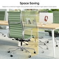 thumbnail image 3 of Cottinch Ribbed Office Chair High Back Genuine Leather Ergonomic Desk Chair with Arms, Adjustable Height Executive Conference Task Chair Swivel Chair for Home Office, Green, 3 of 10