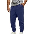 thumbnail image 5 of Vhkiploz Plus Size Taper Cuffes Trousers for Men's Solid Color Drawstring Daily Joggers Running Hiking Travel Pants, 5 of 9