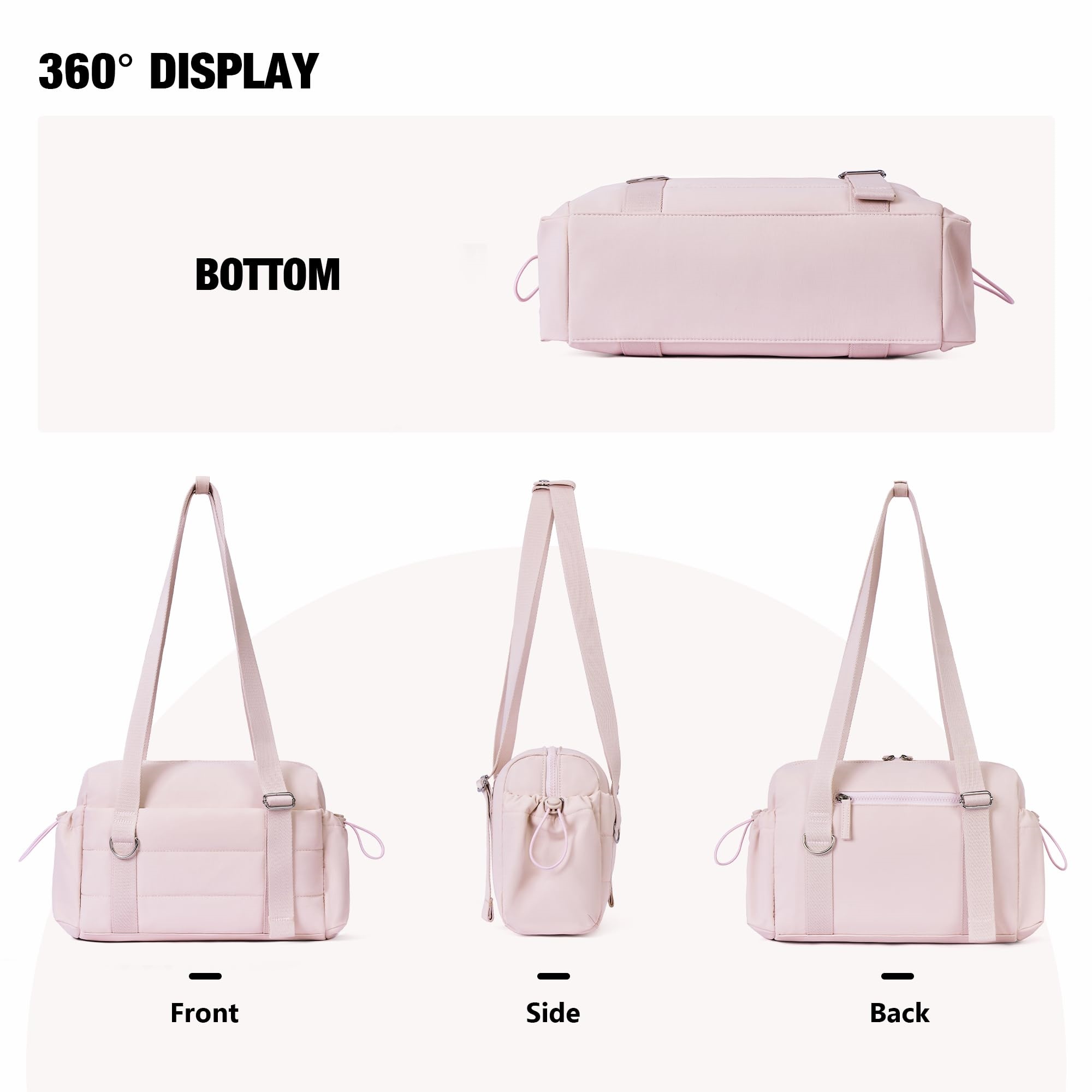 XINLANER Mini Gym Bag for Women, Small Gym Tote Bag Puffy Quilted Sports Duffel Bag with Wet Compartment and Coin Purse Duffel Bags Dance Yoga Workout Bag
