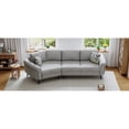 thumbnail image 2 of Curved 3 For Living Room, Gray - Chenille Upholstery, Ergonomic , Metal Legs, Removable Pillows, Comfortable Seat Construction 111" With Style Fabric, Pocket Springs Seat, Modern Room Decor, 2 of 5
