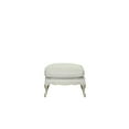 thumbnail image 3 of Pangea Home Rodney 20" Wood Ottoman in Antique White & Beige Linen Fabric, 3 of 4