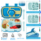 thumbnail image 2 of Lonchera Lunch box bento portátil para niños y adultos con 5 compartimentos de sellado hermético libre de fugas y cubiertos incluidos BPA FREE Happy Life Lonchera Lunch box bento portátil para niños y adultos, 2 of 10
