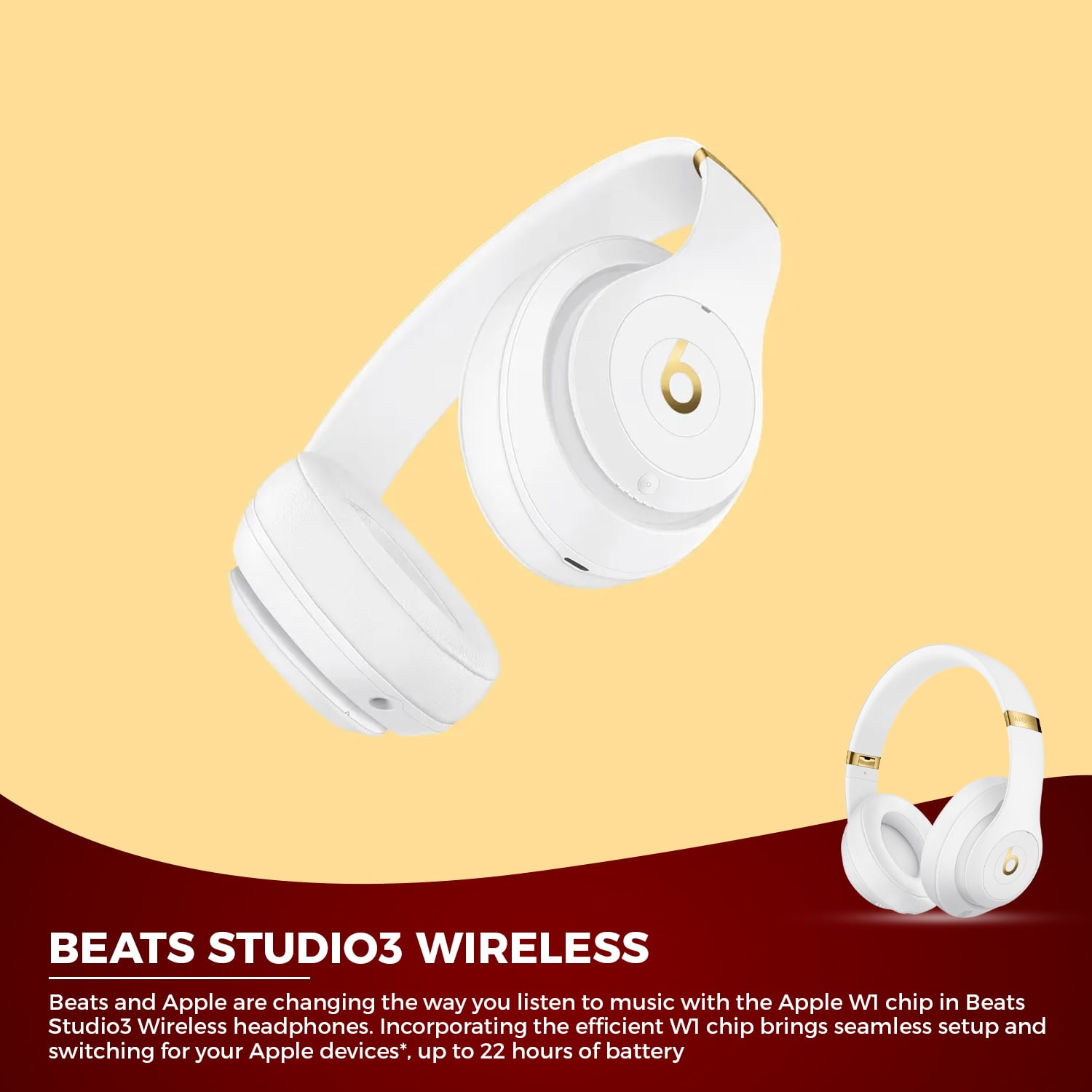 Beats Studio3 Wireless over-Ear Headphones (Latest Model) (New-Open-Box)-  White - Walmart.com