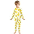 thumbnail image 6 of FORMRS Long Sleeve Top and Pants Pajama Set for Niños 2-Piece Sleepwear, Sizes 18M-8Y, Yellow Rubber Ducks, 6 of 6