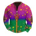 thumbnail image 5 of Resicozy Mardi Gras Sweatshirts for Men Printed Casual Long Sleeve Sweatshirt 1/4 Zip Up Stand Collar Pullover Hot Pink M, 5 of 5