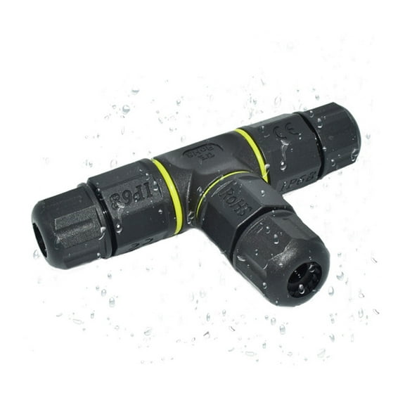 3 Way Pin Terminal Adapter Wire Connectors Cable Gland Black