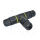 thumbnail image 5 of Terminal de adaptador eléctrico de jardín de 3 vías, 3 pines, resistente al agua, tornillo de cable sellado, conector de caja de conexiones, funda en forma de T para luz LED (negro), 5 of 5