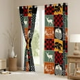 thumbnail image 3 of Farmhouse Cabin Curtains, Bear Deer Forest Blackout Curtains 38"Wx54"L 2 Panels, Wooden Board Country Curtains & Drapes For Kids Girls Bedroom,Retro Lodge Window Curtains Rustic Decorations For Home, 3 of 5