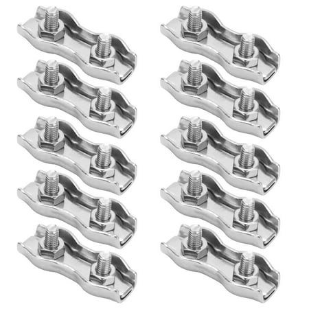 

Steel Wire Rope Chuck Steel Wire Rope Double Clamp Double Clip Clamp 10Pcs For 2mm Steel Wire Rope For Industrial Mechanism