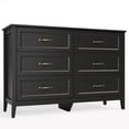 thumbnail image 4 of Asofer 6-Drawer Dresser for Bedroom, Modern Wood Double Chest for Bedroom, Living Room, Black, 4 of 11