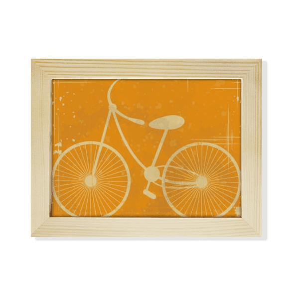 Bicycle Sport Illustration Yellow Pattern Desktop Photo Frame Picture Art Decoration Painting 6x8 inch