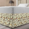 thumbnail image 1 of Woodland Bed Skirt, Forest Mushrooms Autumn Growth in the Woodland Botanical Cartoon Pattern, Elastic Bedskirt Dust Ruffle Wrap Around for Bedding Decor, 4 Sizes, Cream and Multicolor, by Ambesonne, 1 of 2