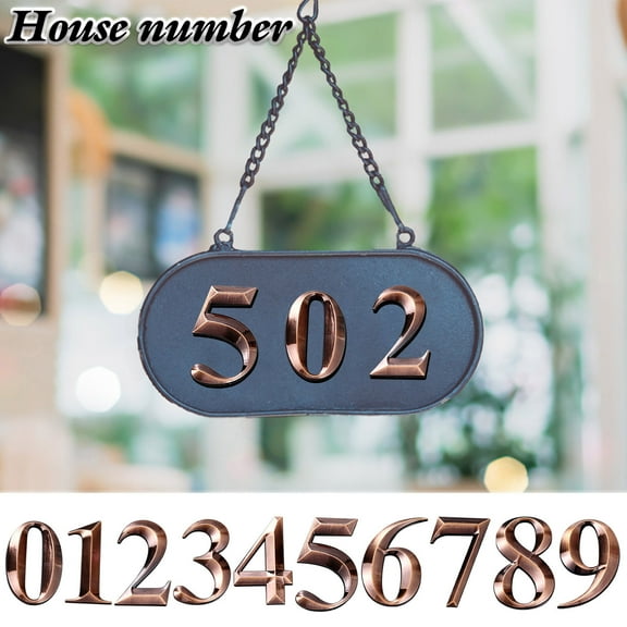 Msgweeeg Address Numbers House Number Modern House Numbers Mailbox Numbers 0-9 Self-Adhesive Street Door Home Address Metal Numbers for Outside Or Inside Signs Easy Install