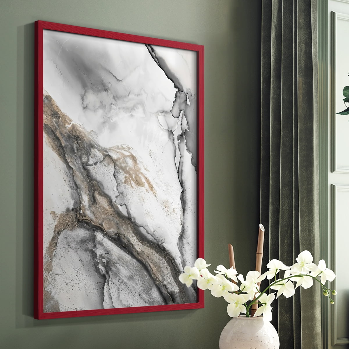 Abstract Ink Fantasy II in Paper Solid Wood 8 x 10 Framed Print