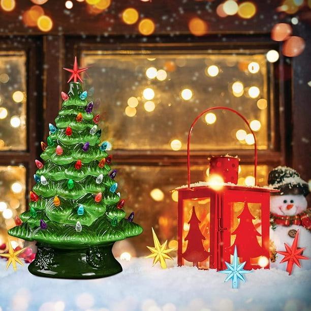 7 Pieces Ceramic Christmas Tree Star Ornaments Ceramic Christmas
