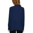 thumbnail image 4 of Made by Johnny Women's Drape Front Open Cardigan Long Sleeve Irregular Hem S-5XL Plus Size S NAVY, 4 of 6