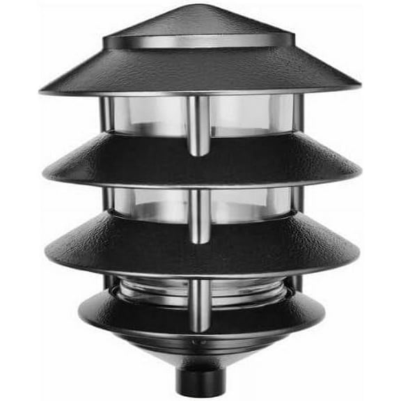 RAB Lighting LL22B Incandescent 4 Tier Lawn Light, A-19 Type, 100W Power, 1650 Lumens, 120VAC, Black