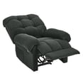 thumbnail image 6 of QuzyAor 38.6" Overstuffed Manual Recliner Chair, Soft Fabric Lounge Chair with Padded Footrest & Ergonomic Support for Living Room Bedroom Home Theater, Dark Gray, 6 of 10